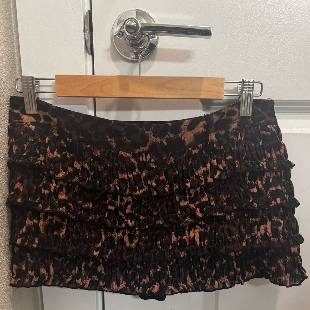 Lioness Leopard Ruffled Mini Skort